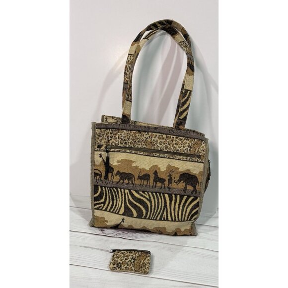 JADE Handbag/Tote Safari African Ethnic Tribal C/W Change Wallet - Picture 1 of 15